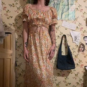 Sadie and sage floral Maxie + crop top set